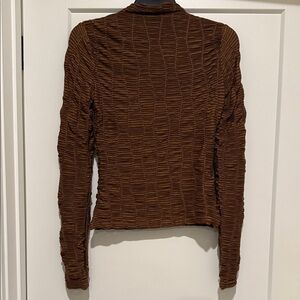 Pink Lily Chocolate Ruched Blouse